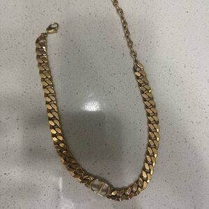 Dior gold chain choker necklace